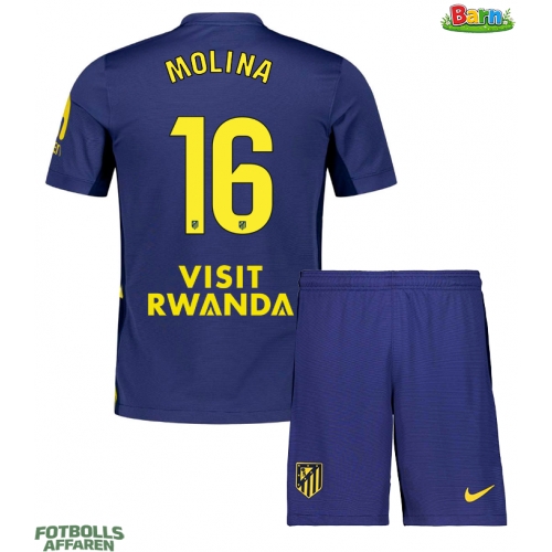 Atletico Madrid Nahuel Molina #16 Bortaställ Barn 2025-26 Kortärmad (+ Korta byxor)